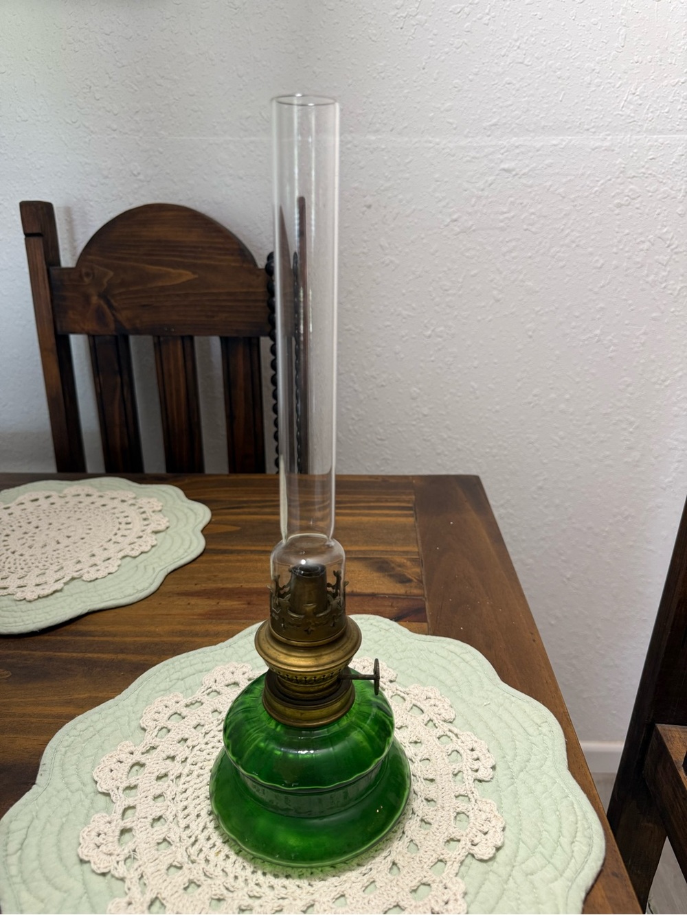 Kosmos Brenner- Emerald Green Glass Oil Lamp